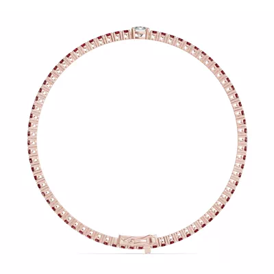 Lunava Ruby & Round Lab Diamond Tennis Bracelet