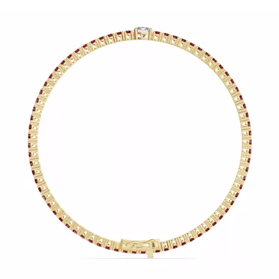 Lunava Ruby & Round Lab Diamond Tennis Bracelet