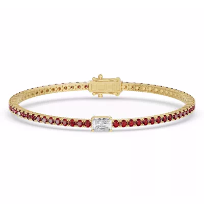 Lunava Ruby & Radiant Lab Diamond Tennis Bracelet