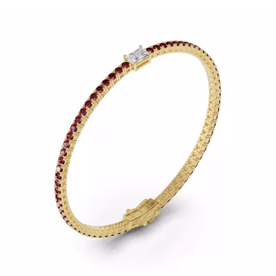 Lunava Ruby & Radiant Lab Diamond Tennis Bracelet