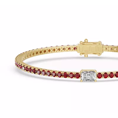 Lunava Ruby & Radiant Lab Diamond Tennis Bracelet