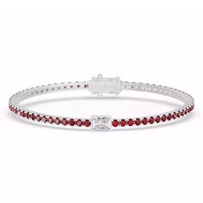Lunava Ruby & Radiant Lab Diamond Tennis Bracelet