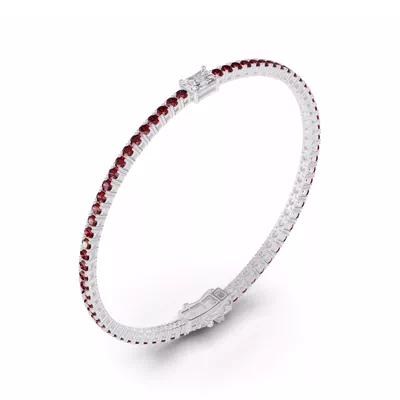 Lunava Ruby & Radiant Lab Diamond Tennis Bracelet