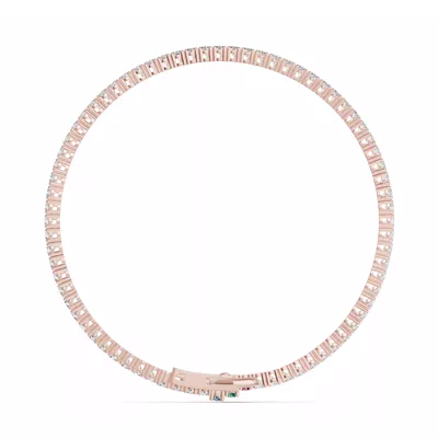 Heart Charm Diamond Tennis Bracelet