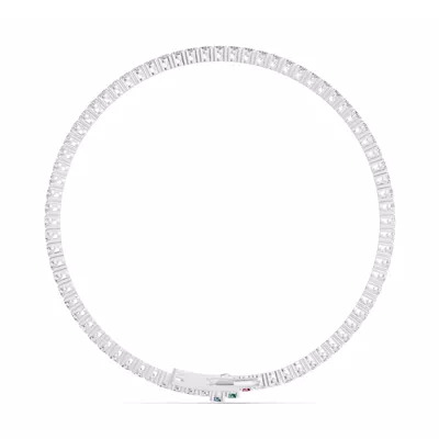 Heart Charm Diamond Tennis Bracelet