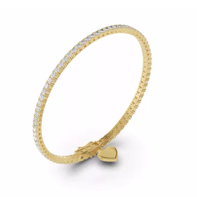 Heart Charm Diamond Tennis Bracelet