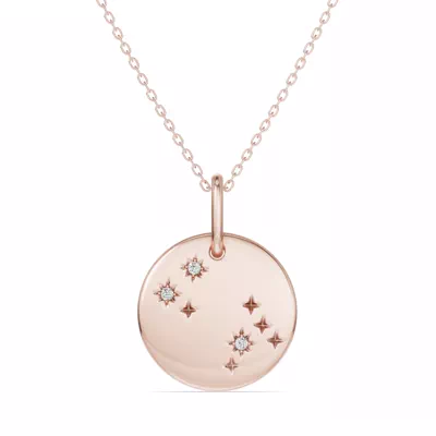 Gemini Zodiac Constellation Medallion Necklace