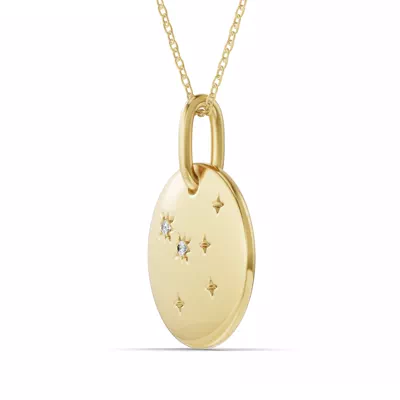 Cancer Zodiac Constellation Medallion Necklace