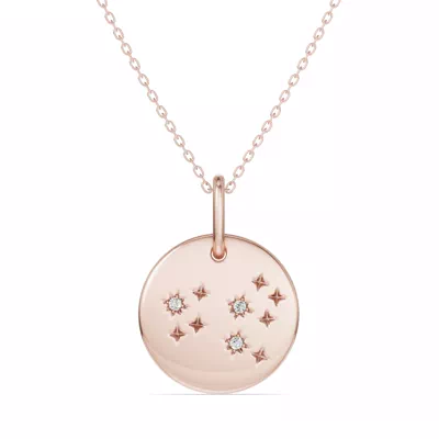 Leo Zodiac Constellation Medallion Necklace