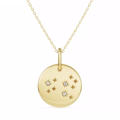 Leo Zodiac Constellation Medallion Necklace