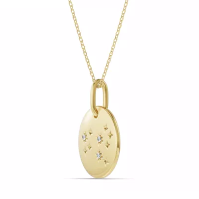 Leo Zodiac Constellation Medallion Necklace