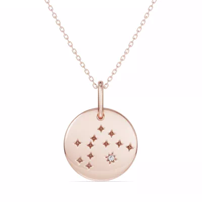 Aquarius Zodiac Constellation Medallion Necklace