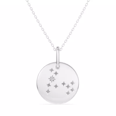 Pisces Zodiac Constellation Medallion Necklace