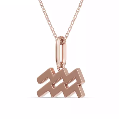 Aquarius Zodiac Glyph Necklace