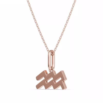 Aquarius Zodiac Glyph Necklace
