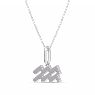 Aquarius Zodiac Glyph Necklace