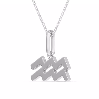 Aquarius Zodiac Glyph Necklace
