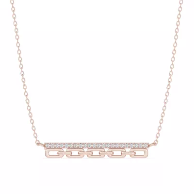 Chain Reaction Pavé Lab Bar Necklace