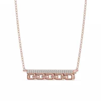 Chain Reaction Pavé Lab Bar Necklace