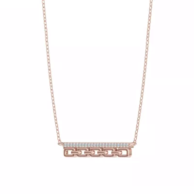 Chain Reaction Pavé Bar Necklace