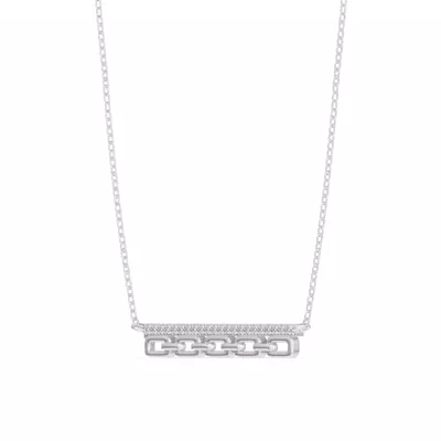 Chain Reaction Pavé Lab Bar Necklace