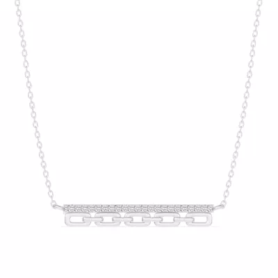 Chain Reaction Pavé Bar Necklace