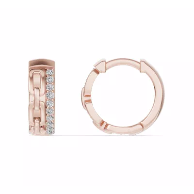 Chain Reaction Pavé Lab Huggie Earrings