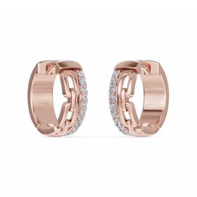 Chain Reaction Pavé Huggie Earrings