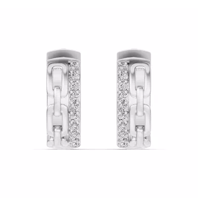 Chain Reaction Pavé Lab Huggie Earrings