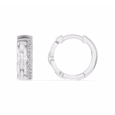 Chain Reaction Pavé Huggie Earrings