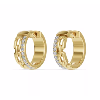 Chain Reaction Pavé Lab Huggie Earrings