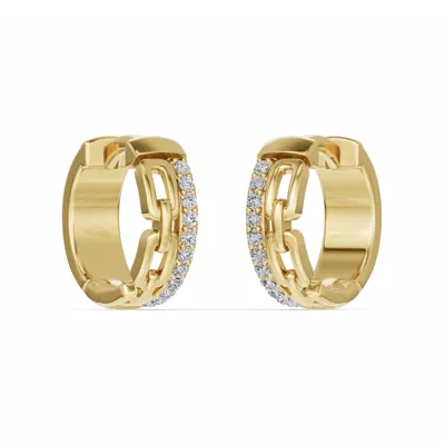 Chain Reaction Pavé Lab Huggie Earrings