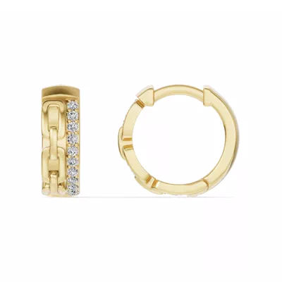 Chain Reaction Pavé Huggie Earrings