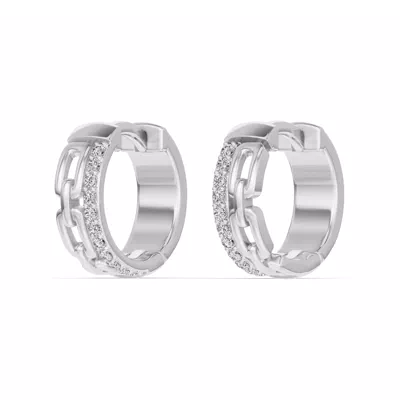 Chain Reaction Pavé Huggie Earrings