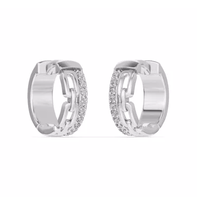 Chain Reaction Pavé Huggie Earrings