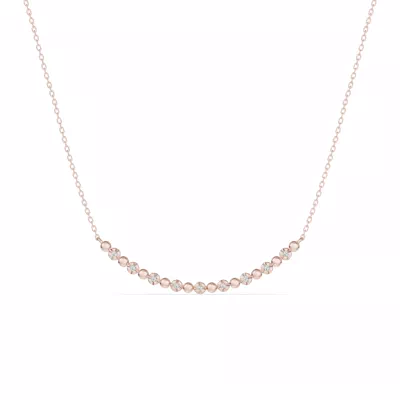Lab Diamond Bead Bar Smile Necklace