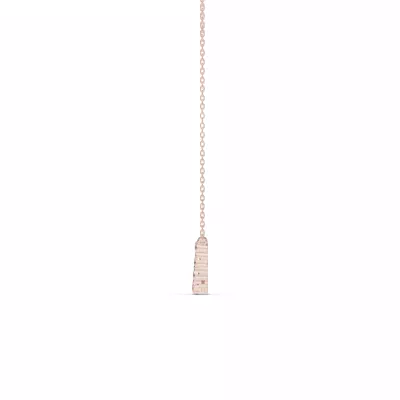 Lab Diamond Bead Bar Smile Necklace