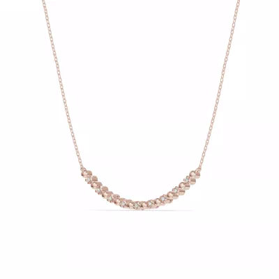 Lab Diamond Bead Bar Smile Necklace