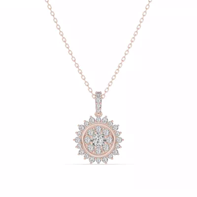 Sunburst Cluster Lab Diamond Necklace