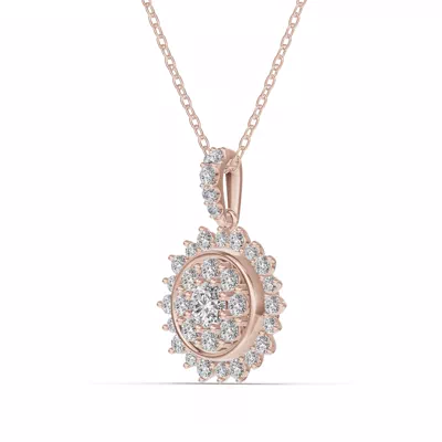 Sunburst Cluster Lab Diamond Necklace