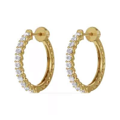 Unity Prong Hoop Lab Earrings (1 ct. tw.)