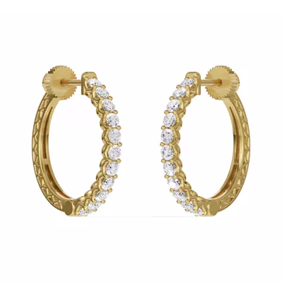 Unity Prong Hoop Lab Earrings (1 ct. tw.)