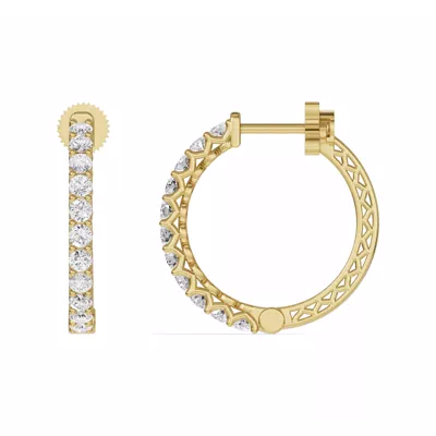 Unity Prong Hoop Lab Earrings (1 ct. tw.)