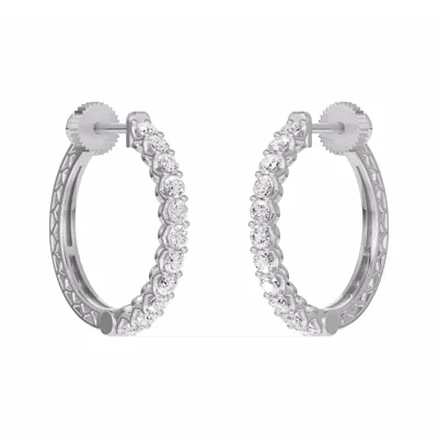 Unity Prong Hoop Lab Earrings (1 ct. tw.)