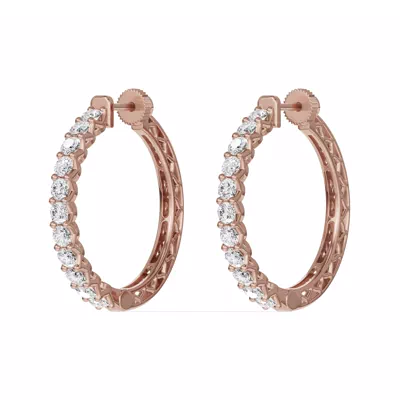 Unity Prong Hoop Earrings (2 ct. tw.)
