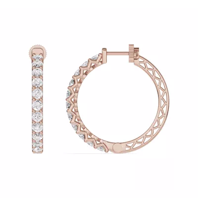 Unity Prong Hoop Earrings (2 ct. tw.)