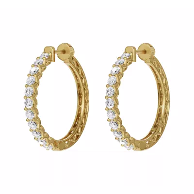 Unity Prong Hoop Lab Earrings (2 ct. tw.)