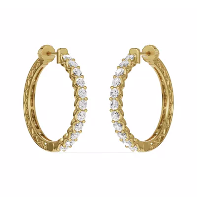 Unity Prong Hoop Lab Earrings (2 ct. tw.)