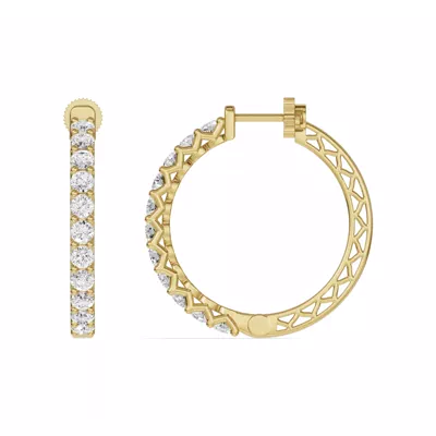 Unity Prong Hoop Lab Earrings (2 ct. tw.)