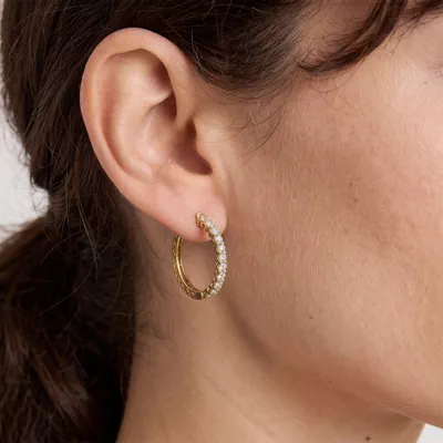 Unity Prong Hoop Earrings (2 ct. tw.)